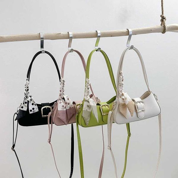 

lady evening bags underarm bag for women fashion scarf and stick simple solid color shoulder cross body 230704