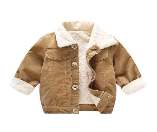 

2019 winter children039s clothing long sleeved turndown collar pure color thickened velvet new version corduroy boy girl jacke8948700, Blue;gray