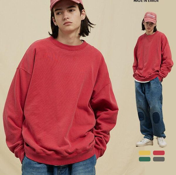 

red yellow grey green blue sweaters men sweatshirts women nice cotton 23ss, Black;brown
