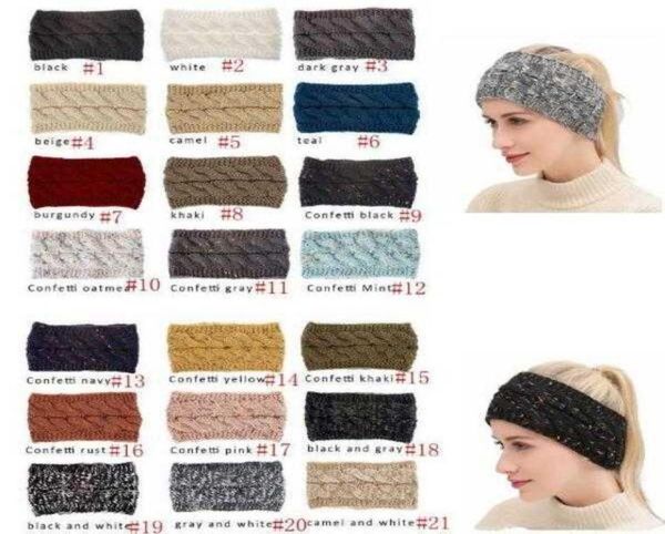 

cc hairband sweatband colorful knitted crochet headband winter ear warmer elastic band wide accessories 20231047820, Yellow;black