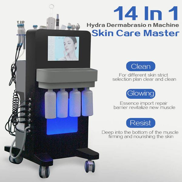 

14 in 1 hydro microdermabrasion oxygen jet aqua facials skin care cleaning hydra dermabrasion facial machine