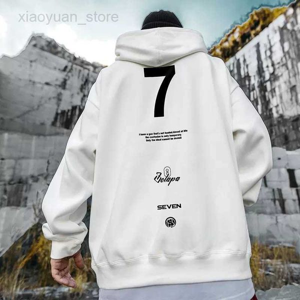 

men's hoodies high street letter print hooded hoodies mens front pockets baggy casual retro pullover fleece y2k hoody clothes hkd230704, Black
