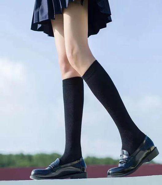 

white velvet calf sock summer stockings female black thin section long tube jk uniform half japanese middle short socks7602609, Pink;yellow