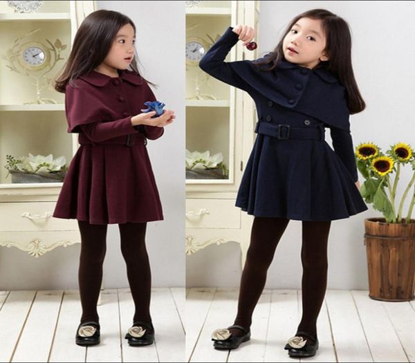 

2018 new limited winter autumn little gentlewoman knitted full sleeve solid wind coat cappa clothing clothes dark bluewine red dr7393831, Red;yellow