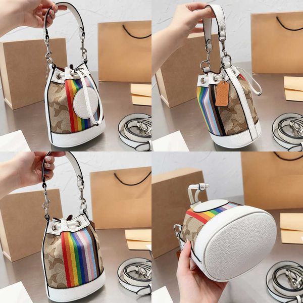 

bucket bag designer bag handbags women handbag crossbody bags luxury bag designers womens fashion classic rainbow stripes purse