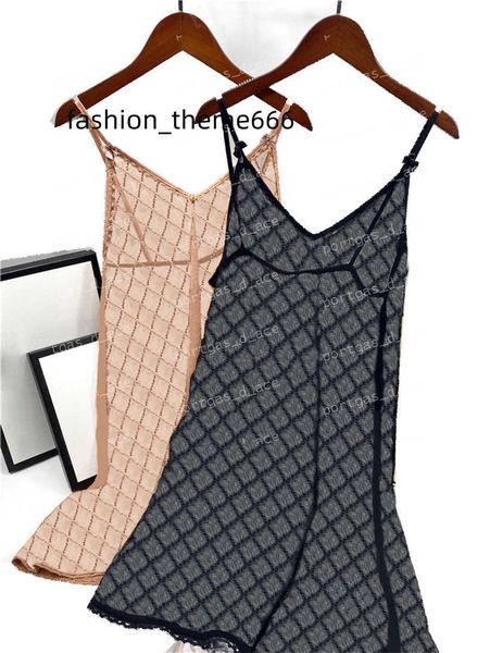 

letters embroidery womens dress lace tulle sling dresses see through sleep dress for women ins fashion beach bikinis cover ups, Black