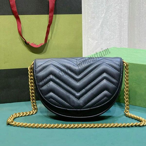 

fashion bag loop marmonts bag croissant shoulder bag designer wallet 746431 half moon baguette underarm handbag women messenger metal chain