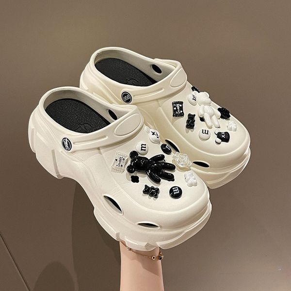 

slipper's sandals summer fashion eva soft bottom slippers outdoor garden shoes hollow breathable female 230703, Black