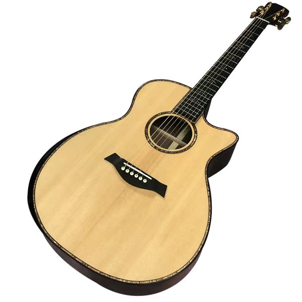 

2023 41 "ga 914 series solid wood profile black finger acoustic guitar