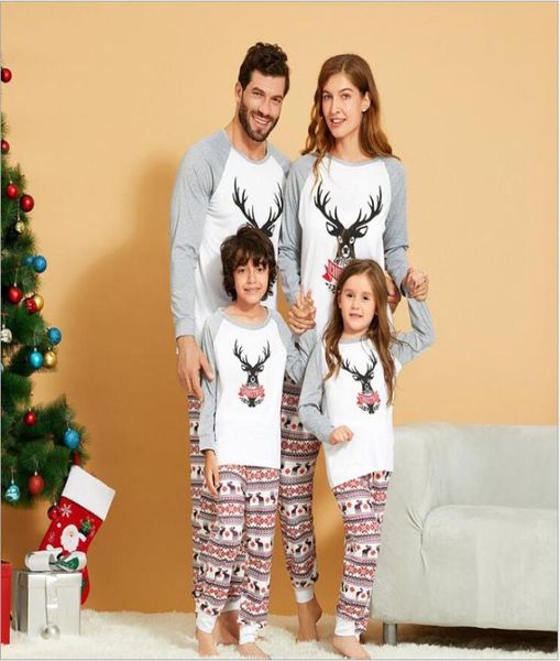 

new christmas pajamas sets for children girls father son matching clothes mother child clothing set baby outfits wear6639635, Blue