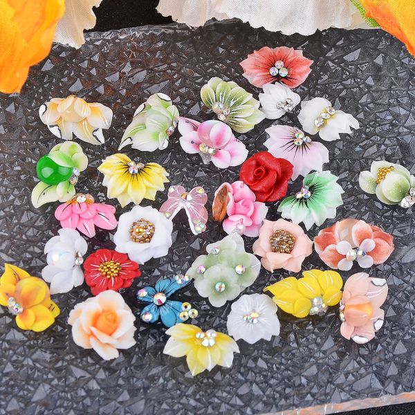 

nail glitter 27pc handmade acrylic flower decoration 3d simulation carved floret part ab clear diamond vivid butterfly ornament for 230704, Silver;gold