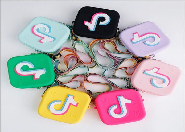 

cute kids tiktok bags silicone girls take a video shoulder bag fashion children square purse 7 colors 12012040mm9990693, White