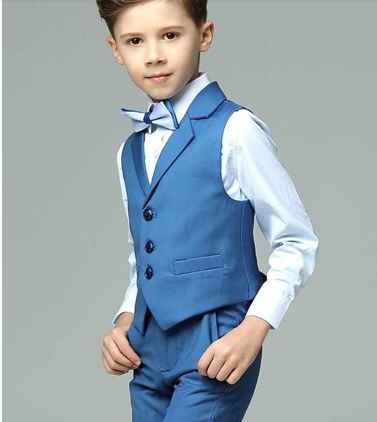 

suits flower boys formal wedding suit brand boys vest sets dress gentleman school kids vest shirt pant bowtie 4pcs ceremony costumehkd230704, Black
