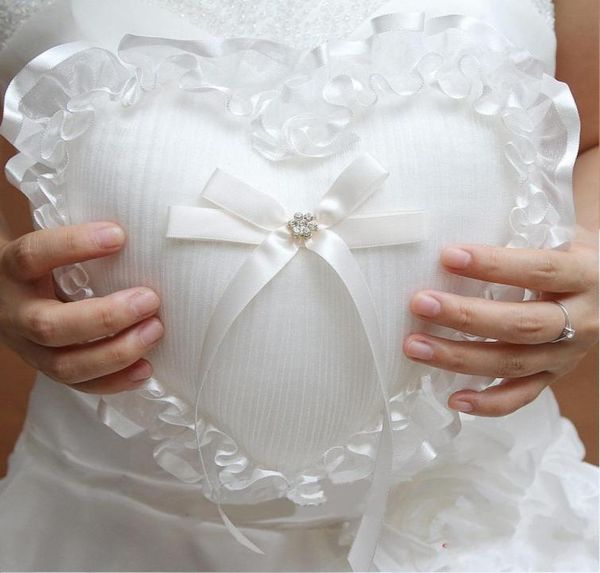 

heartshaped wedding ring pillows 2021 new arrival beige satin rings bearer pillow for weddings anniversary 21cm21cm beautiful6095031