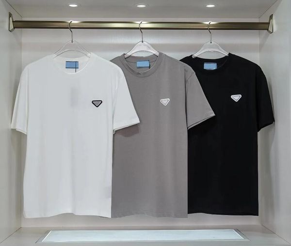 

designer t shirt men women luxury t shirts classic triangle pattern tee short sleeves senior pure cotton the new asia size s-3xl, White;black