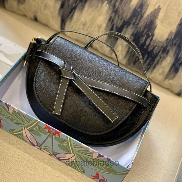 

loewbags bags casual classy designer gates women 2023 bag leather mini saddle fashion cowhide bow triangle half moon women's exyn