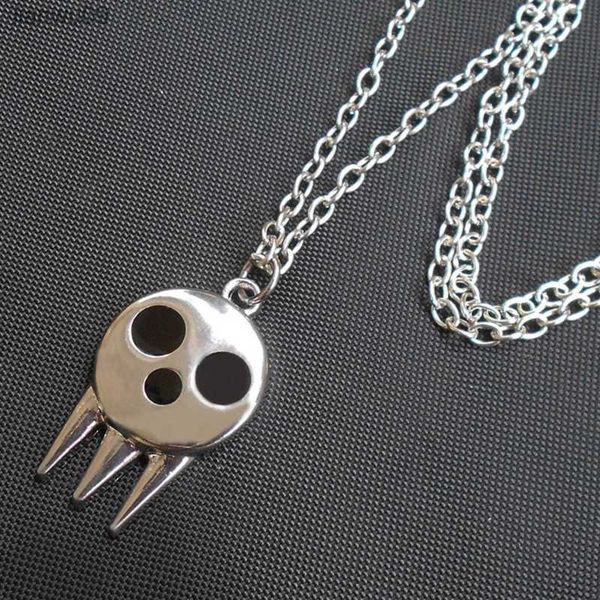 

anime soul eater necklace for women men death the kid cosplay costumes props skull skeleton keychain gothic accessories vgn086 l230704, Silver