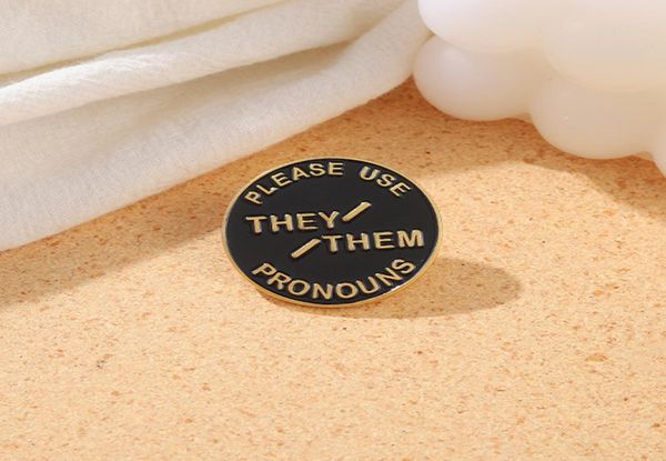

gothic punk enamel pin please use they them pronouns brooch bag cloth button lapel pin badges jewelry funny gift for friend8523735, Blue