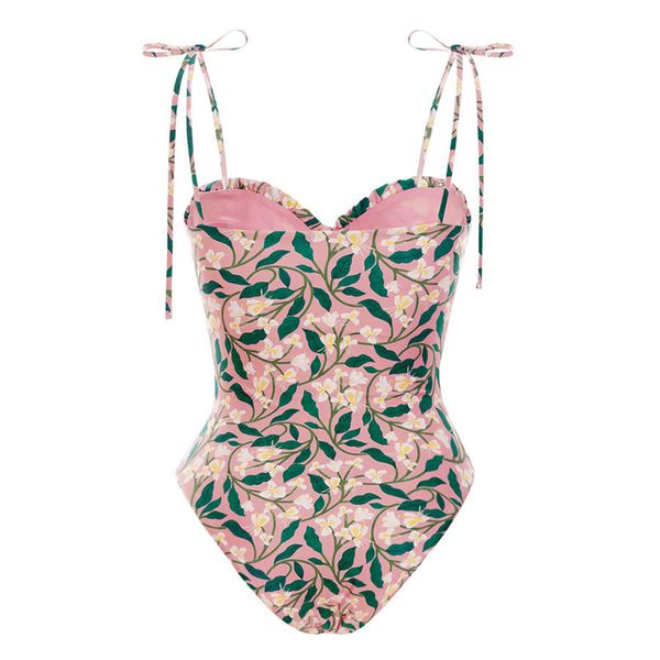 

2023 foreign trade new lace one-piece women's swimsuit europe and the united states french retro belly skinny swimsuit chiffon beach dr, White;black