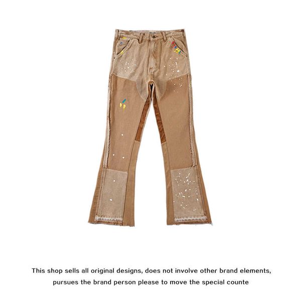 

2023gallery dept washed and worn vintage vibe horn cleanfit logging cargo pants jeans pants male, White;black