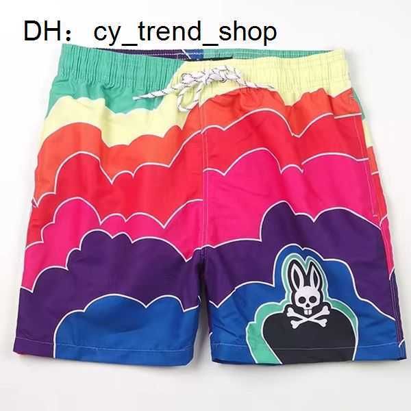 

mens fashion beach pants skull rabbit psycho bunny surf shorts quick dry european and american style 11, White;black