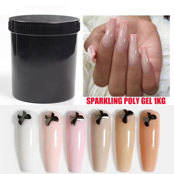

false nails mshare sparkling poly acrylic gel shimer for nail extension 1kg 230704, Red;gold