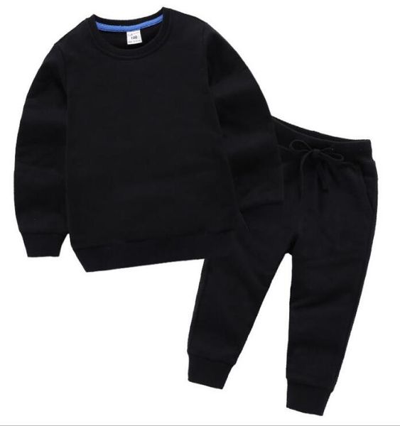 

new baby luxury logo designer boy girl tshirt pants twopiece suit kids brand children039s 2pcs cotton clothing sets 18t year1171653, White