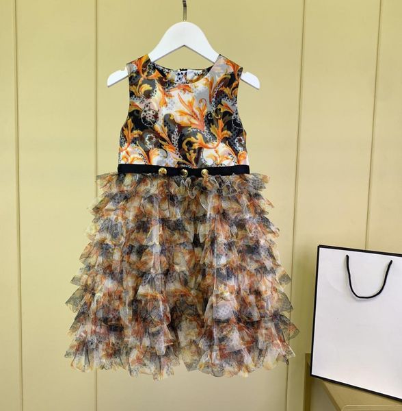 

designers clothes kids 2021 children039s skirt new girls039 summer cake dress silk skirt girl039s dress6770355, Red;yellow