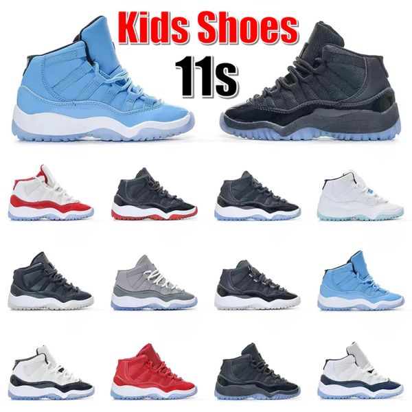 

kids shoes 11s designer basketball shoes jumpman 11 youth toddler children boys gamma blue cherry bred space jam cool grey concord baby infa, Black