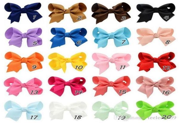 

35 inch baby ribbon bows with clip grosgrain gairclips hairclips girls barrettes children hair accessorie whole 0015hw4558623, Slivery;white