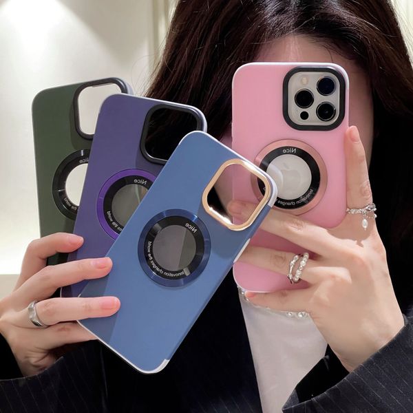 

2023 new leak logo magnetic suction anti-fall anti-fingerprint phone case suitable for iphone14 13 12 pro max plus