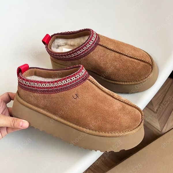 

boots chestnut fur slides tasman boots for women sheepskin shearling tazz suede mules man ultra platform slippers fluffy mini boot fall wint, Black