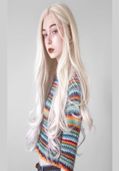 

2019 long hair wigs platinum blonde wig with baby hair synthetic lace front wig glueless heat resistant wigs for women5221123, Black