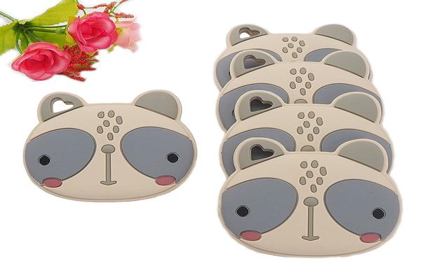 

bpa silicone big face cat teethers sensory chewing pacifier diy baby necklace pendant teething chewing toys whole2796375