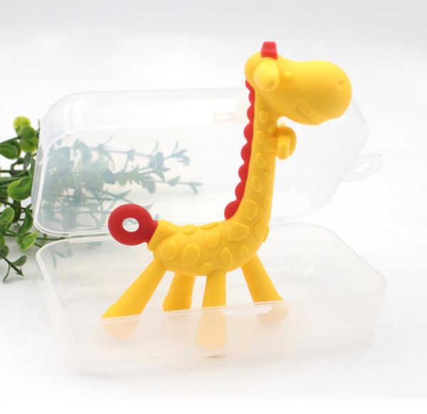 

baby rubber silicone molars giraffe shaped biting toys storage box n3sk1209348
