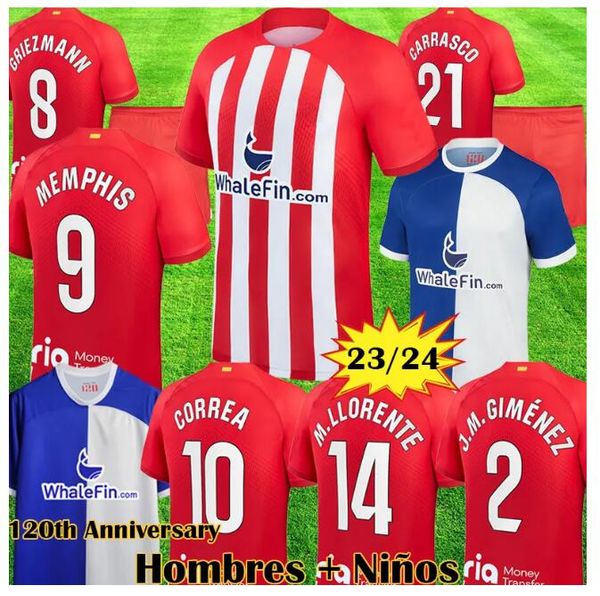 

memphis athletic madrids r.de paul griezmann soccer jerseys 23 24 m. llorente lemar carrasco correa koke dembele home away 3rd 2023 2024 foo, Black;yellow