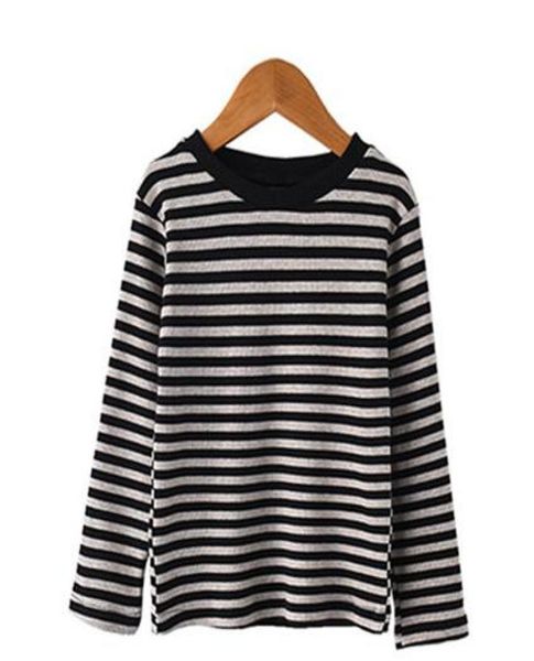 

2019 autumn winter new style children fashion long sleeve the girl stripe thick paragraph the wear style tshirt3249476, White;black