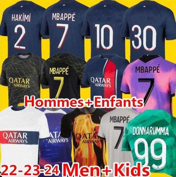 

2023 2024 soccer jerseys maillot de foot mbappe hakimi marquinhos verratti paris football shirt 22 23 24 sergio ramos fabian psgs hommes enf, Gray