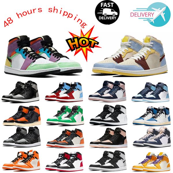 

mens 1 high og 1s basketball shoes jumpman lost and found skyline men sneakers university blue se space jam patent bred gorge green dark moc