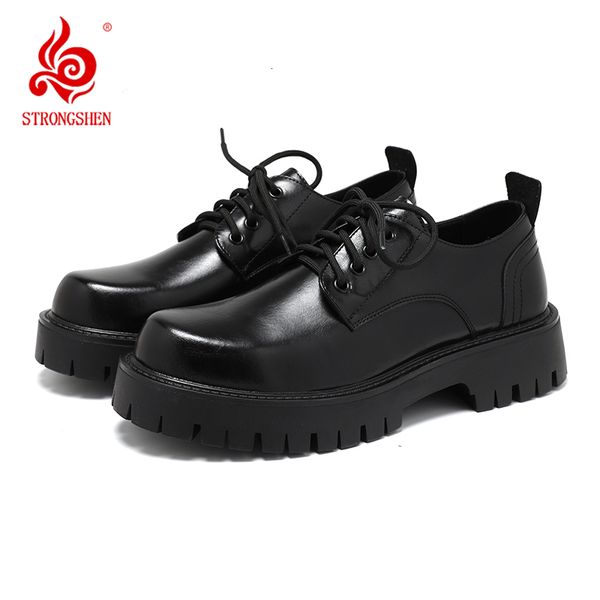 

dress shoes strongshen men's low british leather big head warm fur thick bottom non slip work elevator casual oxford 230703, Black