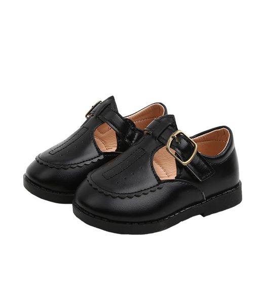 

british style little boys girls leather shoes children039s hollow flats nonslip soft casual spring autumn kids toddler baby sh2976051, Black;red