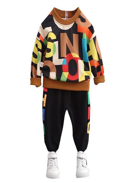 

spring autumn longsleeved suit infant baby boys longsleeved hooded cotton sweater pants suit twopiece2321258, White