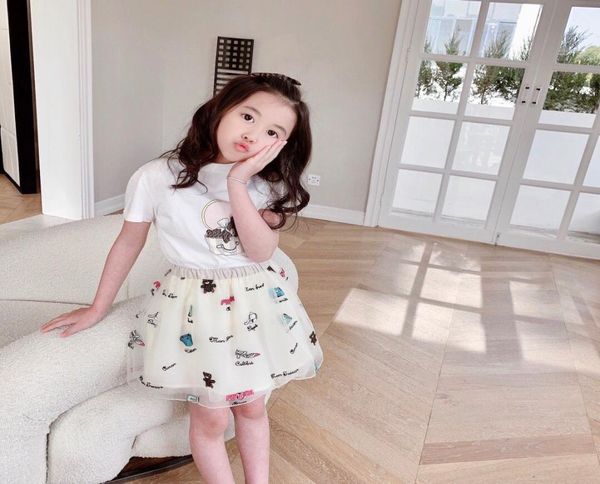 

2021 baby kids clothes toddler baby girls clothes sets summer shirt skirt outfit tracksuit suit children clothes2001402, White