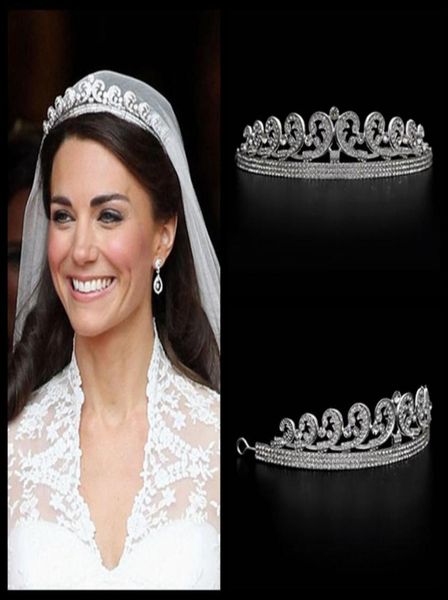 

kate william royal rhinestone crystal wedding hair crown tiara hair jewelry crown wedding crystal accessories head bands7008779, Silver