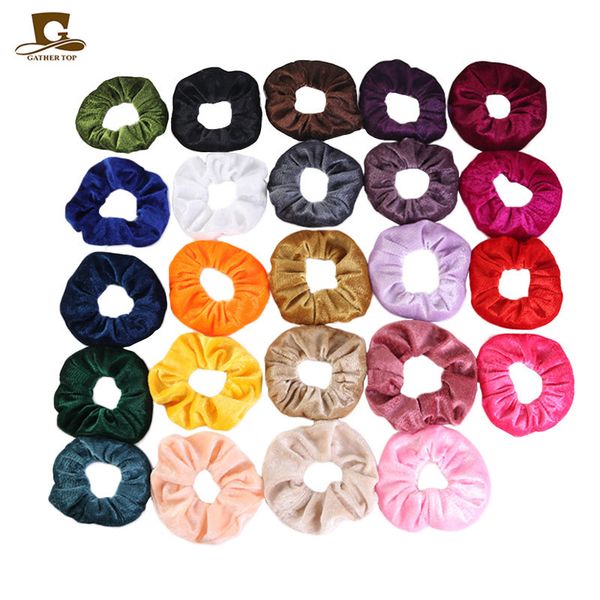 

dhl ship crown cover card party favor crystal satin large scrunchie wedding party gift fashion solid color set hair rope wholesale