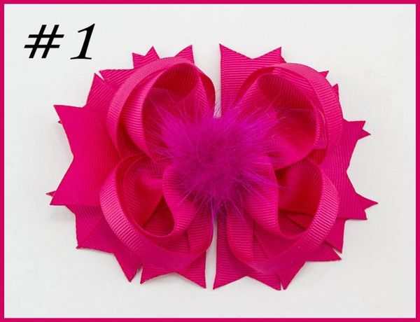 

24pcs 45039039fabric and mink hair bows with clips multi color girls hair clips mink pom hair barrettes baby girl accesori9540778, Slivery;white