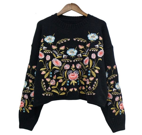 

fall new big girls sweater kids stereo flower embroidered sweater pullover women knitted sweater big girls long sleeve jumper a4476449971, Blue
