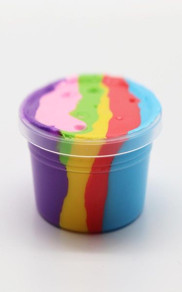

plasticine clay rainbow puff slime and borax toys kids stress relief colorful cotton clay diy color toys4148566