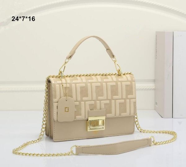 

bags totes handbag designer bag women classic imitation brand stitching f letter buckle single shoulder messenger bag commuter party dinner