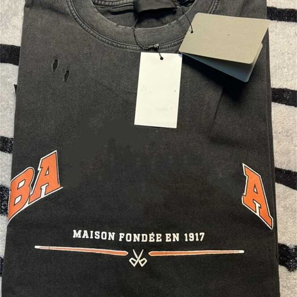 

designer 22ss summer men's t-shirts ripped womens retro white black business letter shirts sizes xs-l83u3h8kw